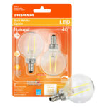 Sylvania Natural G16.5 E12 (Candelabra) LED Bulb Soft White 40 Watt Equivalence