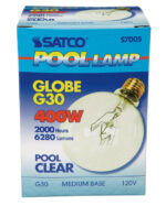 Satco 400 W G30 Globe Incandescent Bulb E26