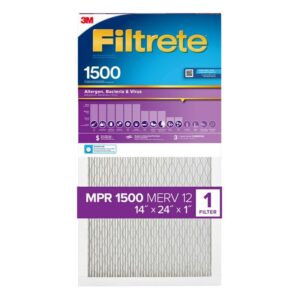 Filtrete 14 in. W X 24 in. H X 1 in. D 12 MERV Pleated Air Filter (Case of 4)