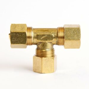 Compression Yellow Brass Tee (Case of 5)