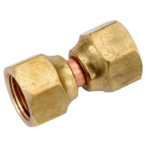 Anderson Metals 3/8 in. Female Flare 3/8 in. D Female Flare Brass Swivel Flare Connector (Case of 5)