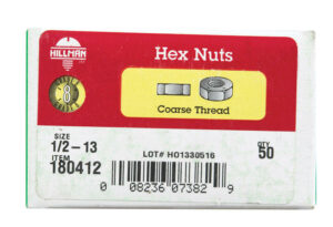 HILLMAN 1/2 in. Zinc Dichromate Steel USS Hex Nut - Image 2