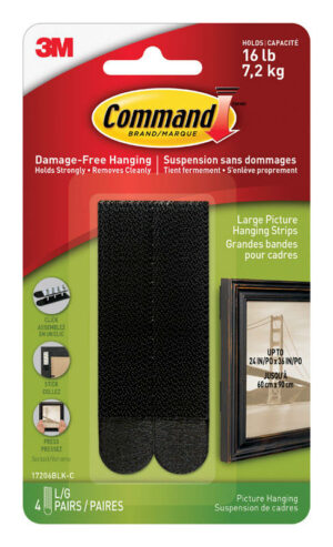 3M Command Black Large Picture Hanging Strips