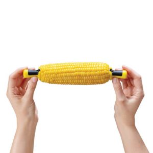 Dreamfarm Lockorns Yellow Polypropylene/Stainless Steel Corn Cob Holders - Image 3