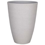Polyresin Speckle Tall Planter White