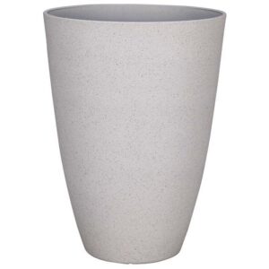 Polyresin Speckle Tall Planter White
