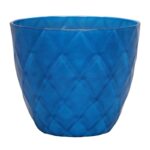 Polyresin Diamond Planter Blue