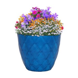 Polyresin Diamond Planter Blue - Image 2