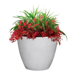 Polyresin Yuma Planter White - Image 2