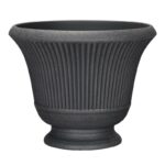 Polyresin Pedestal Urn Planter Charcoal