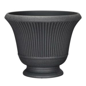 Polyresin Pedestal Urn Planter Charcoal
