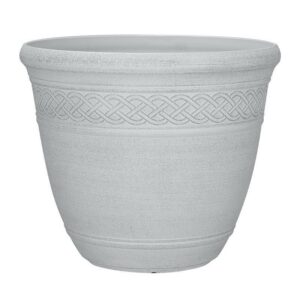 Polyresin Stone Planter White