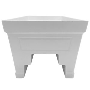 Classic Home & Garden 7.95 in. H X 10.3 in. W X 23.97 in. D Plastic Montauk Deck Rail Planter White - Image 2