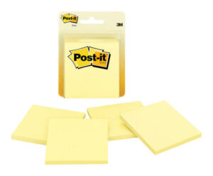 Post-it 3 in. W X 3 in. L Canary Yellow Sticky Notes