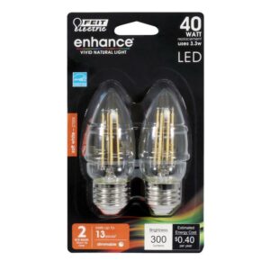 Feit Enhance B10 E26 (Medium) Filament LED Bulb Soft White 40 Watt Equivalence