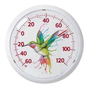 Taylor Hummingbird Dial Thermometer Plastic White (Case of 9)
