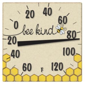 Taylor Bee Kind Thermometer Ceramic Multicolored (Case of 6)