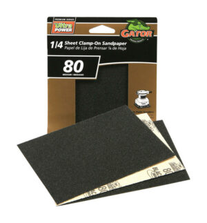 Gator PowerPlus 5-1/2 in. L X 4-1/2 in. W 80 Grit Zirconium Oxide 1/4 Sheet Sandpaper