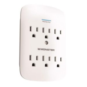 Monster Just Power it Up 0 ft. L 6 outlets Wall Tap Surge Protector White 1200 J - Image 2
