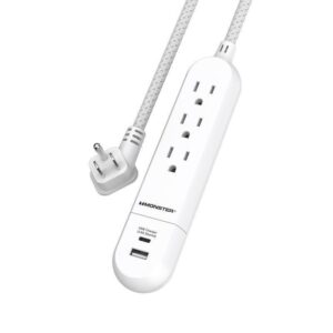 Monster Just Power It Up 4 ft. L 3 outlets Power Strip White - Image 2