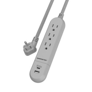 Monster Just Power It Up 4 ft. L 3 outlets Power Strip Gray - Image 2