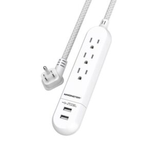 Monster Just Power It Up 4 ft. L 3 outlets Power Strip White - Image 2