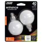 Feit G16.5 E12 (Candelabra) Filament LED Bulb Soft White 40 Watt Equivalence