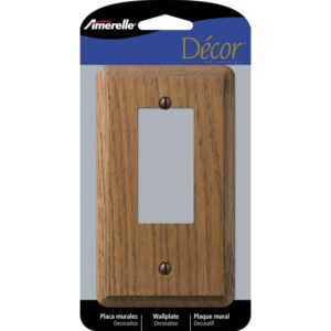 Amerelle Contemporary Brown 1 gang Oak Wood Decorator Wall Plate