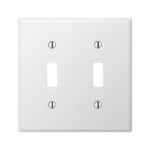 Amerelle Pro Smooth White 2 gang Stamped Steel Toggle Wall Plate
