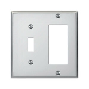 Amerelle Pro Polished Chrome 2 gang Stamped Steel Decorator/Toggle Wall Plate