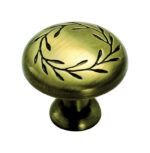 Amerock Natures Splendor Round Cabinet Knob 1-5/16 in. D 1-1/16 in. Elegant Brass