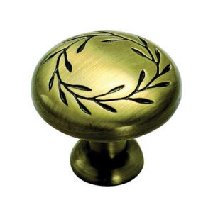 Amerock Natures Splendor Round Cabinet Knob 1-5/16 in. D 1-1/16 in. Elegant Brass