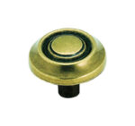 Amerock Traditional Classics Round Cabinet Knob 1-1/4 in. D 1 in. Burnished Brass
