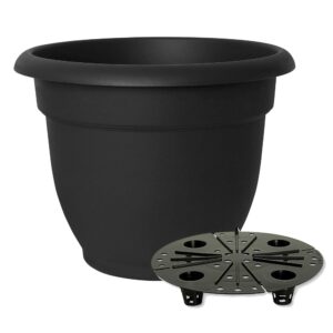 Bloem Ariana 10.25 in. H X 13 in. W Resin Traditional Planter Black - Image 2