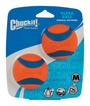Chuckit! Blue/Orange Rubber Fetch Ball Ultra Ball Medium