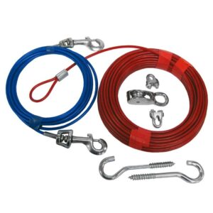 PDQ Red Tie-Out Vinyl Coated Cable Dog Tie Out - Image 2