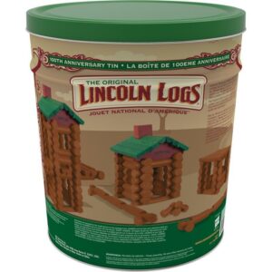 Lincoln Logs 100th Anniversary Tin Build Toy Brown/Green