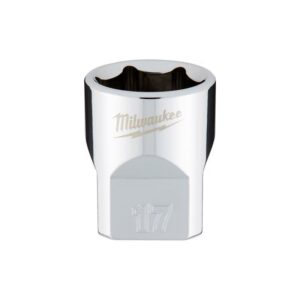 Milwaukee 17 mm X 3/8 in. drive Metric 6 Point Standard Socket