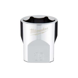 Milwaukee 19 mm X 3/8 in. drive Metric 6 Point Standard Socket