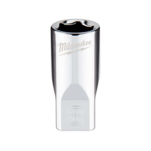 Milwaukee 8 mm X 1/4 in. drive Metric 6 Point Standard Socket