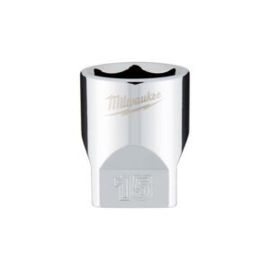 Milwaukee 15 mm X 1/4 in. drive Metric 6 Point Standard Socket