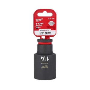 Milwaukee Shockwave 1-1/4 in. X 1/2 in. drive SAE 6 Point Deep Impact Socket
