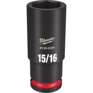 Milwaukee SHOCKWAVE 15/16 in. X 1/2 in. drive SAE 6 Point Deep Impact Socket - Image 2
