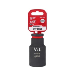 Milwaukee Shockwave 1-1/8 in. X 1/2 in. drive SAE 6 Point Deep Impact Socket