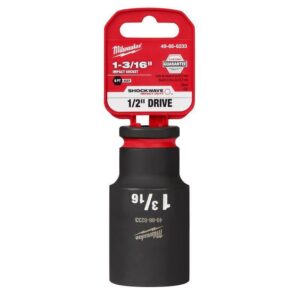Milwaukee Shockwave 1-3/16 in. X 1/2 in. drive SAE 6 Point Deep Impact Socket