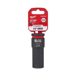 Milwaukee Shockwave 11/16 in. X 1/2 in. drive SAE 6 Point Deep Impact Socket