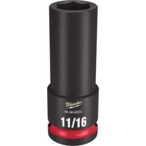 Milwaukee Shockwave 11/16 in. X 1/2 in. drive SAE 6 Point Deep Impact Socket - Image 2