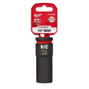 Milwaukee Shockwave 3/4 in. X 1/2 in. drive SAE 6 Point Deep Impact Socket