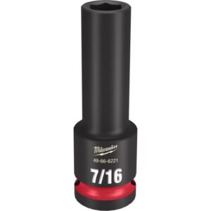 Milwaukee SHOCKWAVE 7/16 in. X 1/2 in. drive SAE 6 Point Deep Impact Socket - Image 2