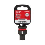 Milwaukee Shockwave 8 mm X 1/2 in. drive Metric/SAE 6 Point Standard Impact Socket
